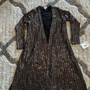 LulaRoe Sarah Duster Size small Sequined